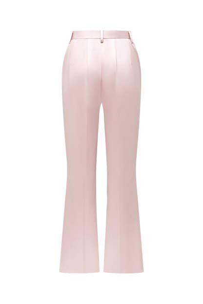 Grey Pink Satin Notched Lapel Women Suits with Long Sleeves