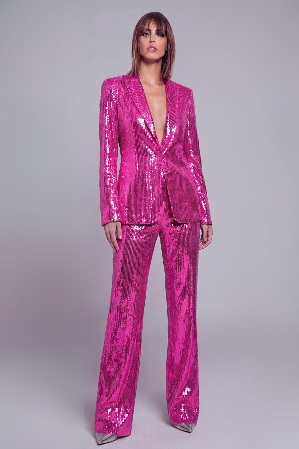 Golden Sparkly Sequined 2 Piece Women Party Suits