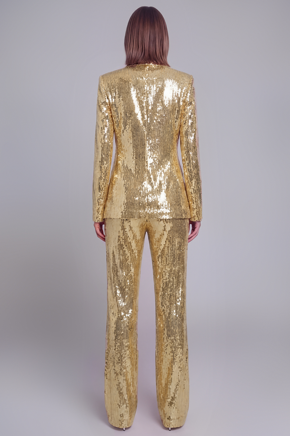 Sparkly Golden Sequined 2 Piece Women Party Suits