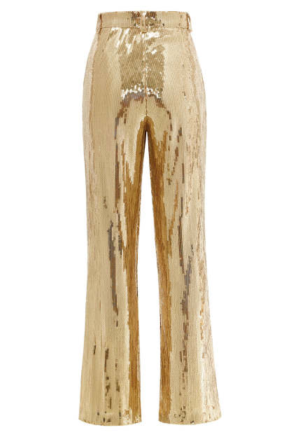 Sparkly Golden Sequined 2 Piece Women Party Suits