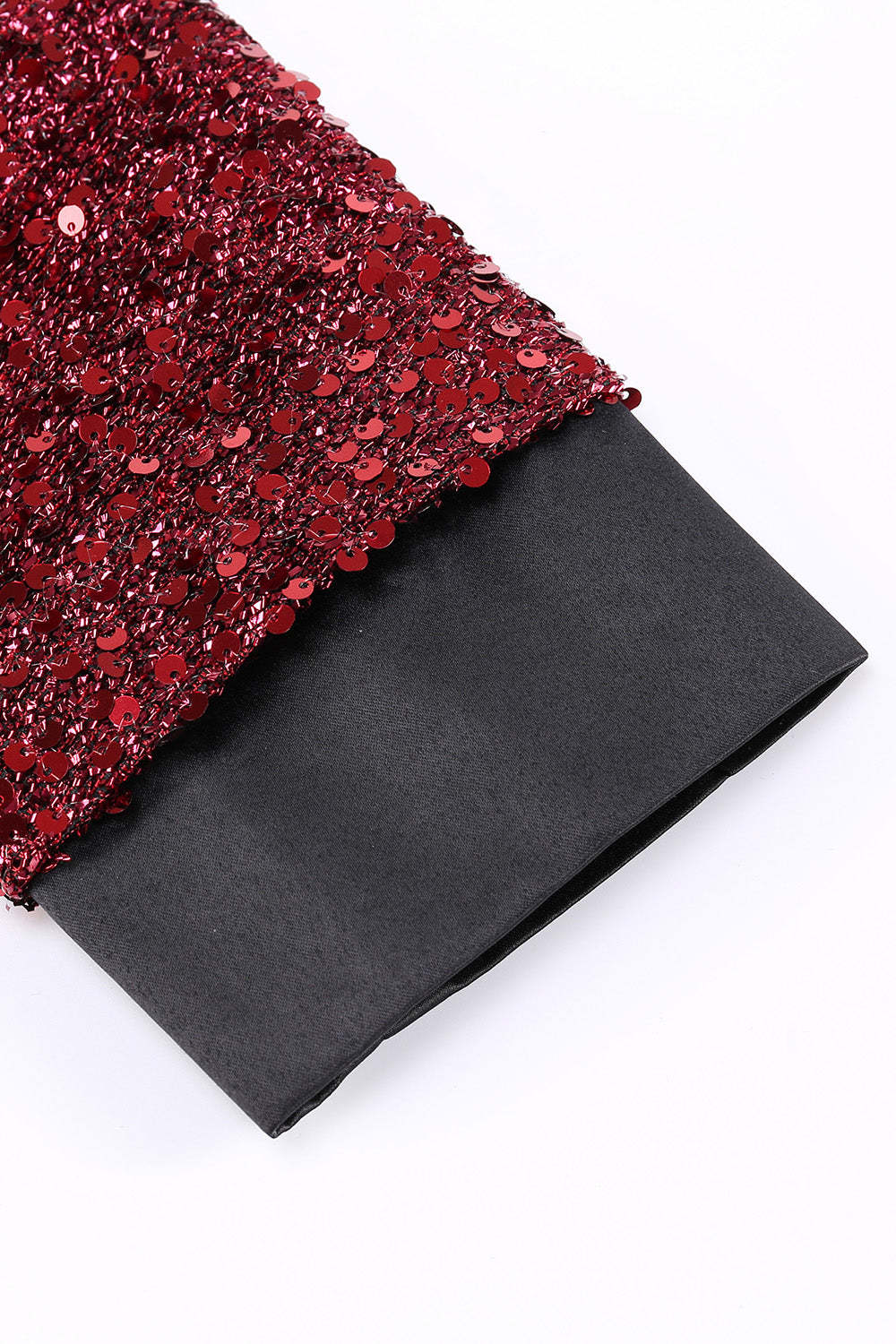 Burgundy Sequined Bodycon Maxi Women's Blazer