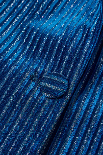 Ink Blue Notched Lapel Striped 2 Piece Women Prom Suits