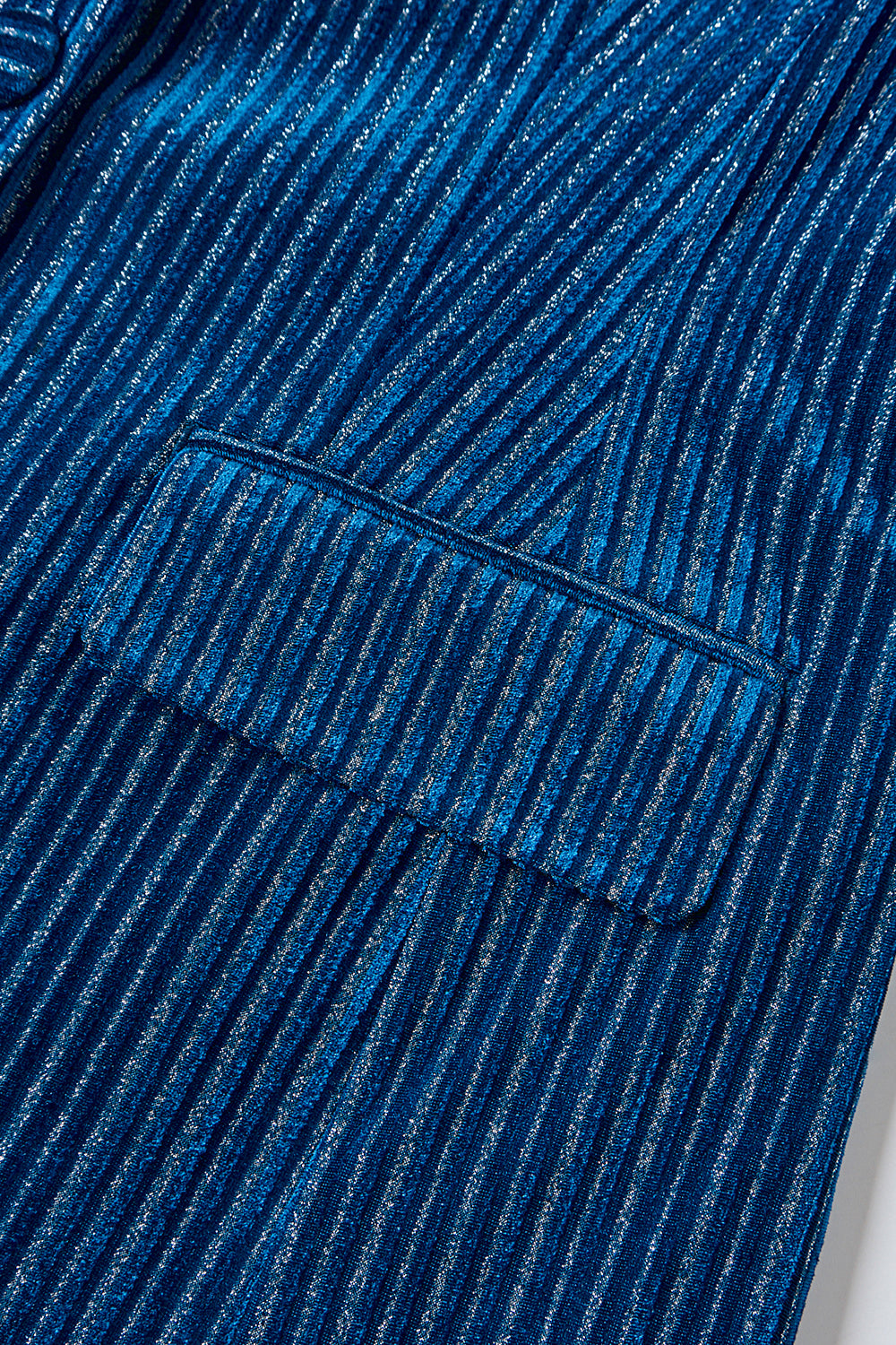 Ink Blue Notched Lapel Striped 2 Piece Women Prom Suits