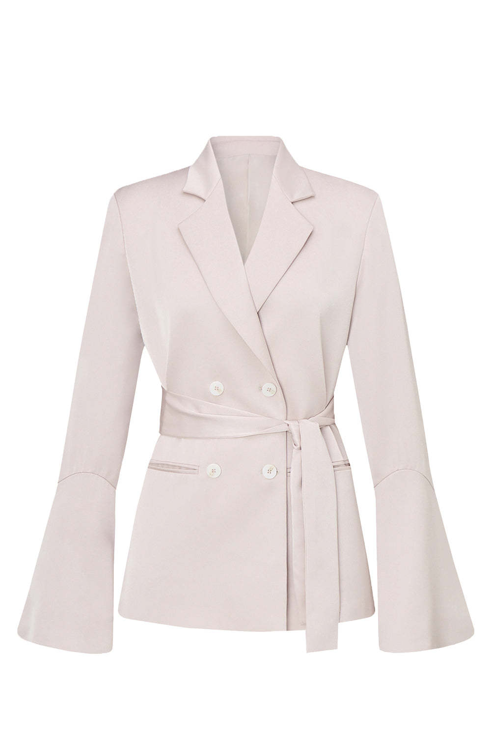 Champagne Flare Sleeves 2 Piece Women's Suits with Belt