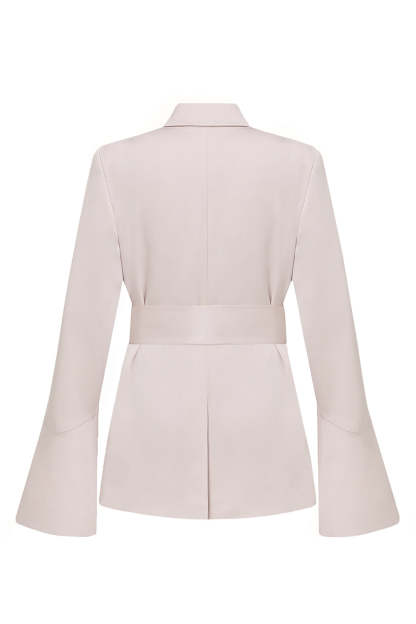 Champagne Flare Sleeves 2 Piece Women's Suits with Belt