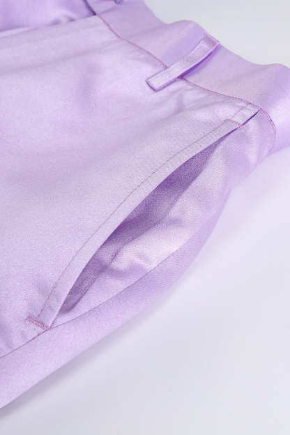 Purple Double Breasted Fitted 2 Piece Women's Suits