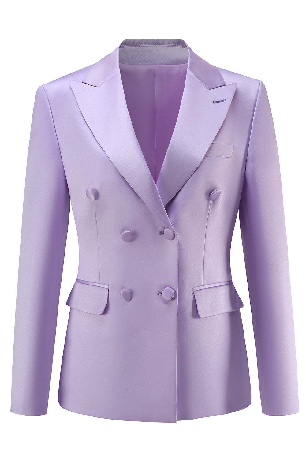 Purple Double Breasted Fitted 2 Piece Women's Suits
