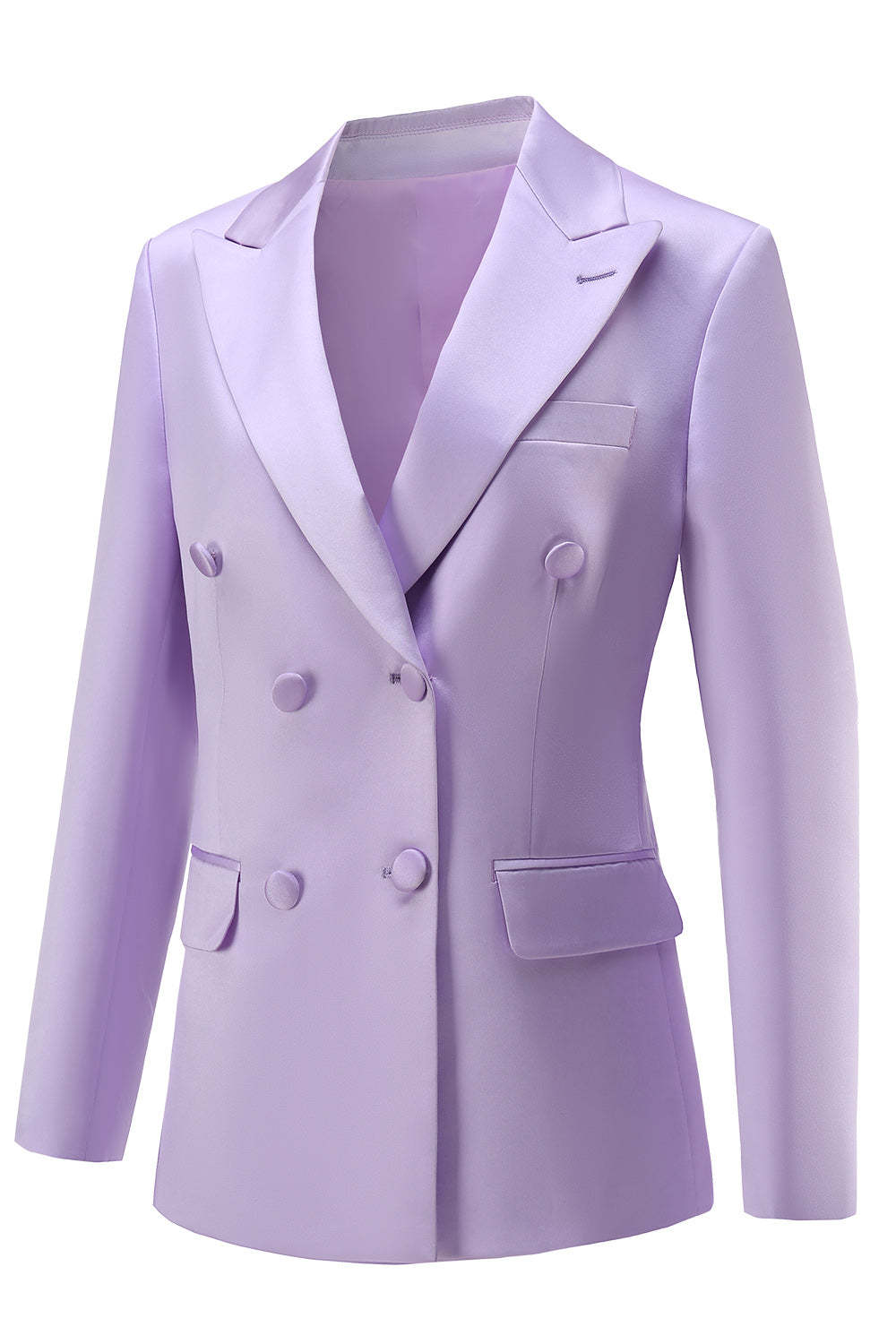 Purple Double Breasted Fitted 2 Piece Women's Suits