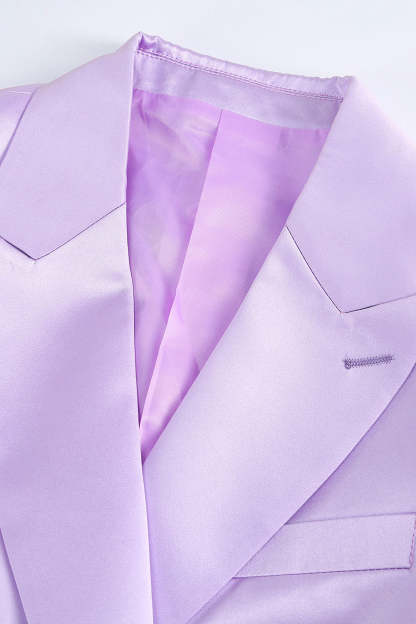 Purple Double Breasted Fitted 2 Piece Women's Suits