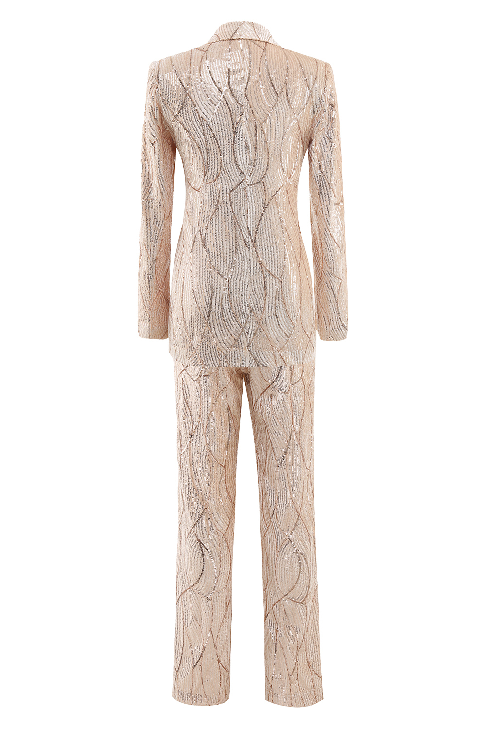 Sparkly Champagne 2 Piece Formal Women Suits