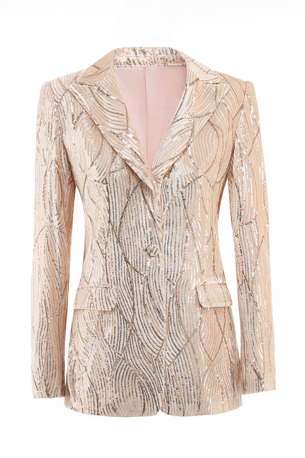 Sparkly Champagne 2 Piece Formal Women Suits