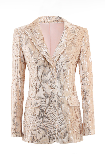 Sparkly Champagne 2 Piece Formal Women Suits