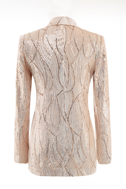 Sparkly Champagne 2 Piece Formal Women Suits