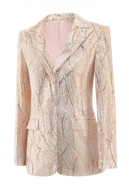 Sparkly Champagne 2 Piece Formal Women Suits