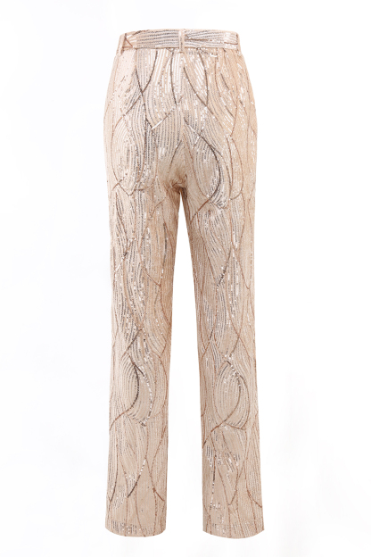 Sparkly Champagne 2 Piece Formal Women Suits