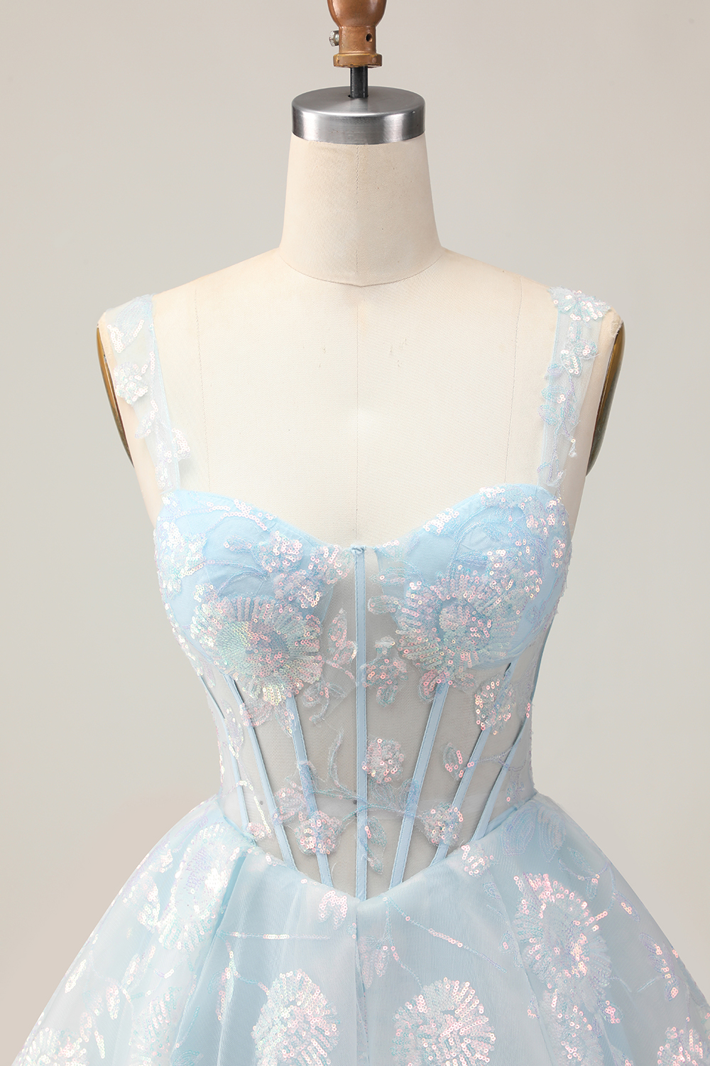 Cute White Corset A-Line Short Homecoming Dress with Sequins