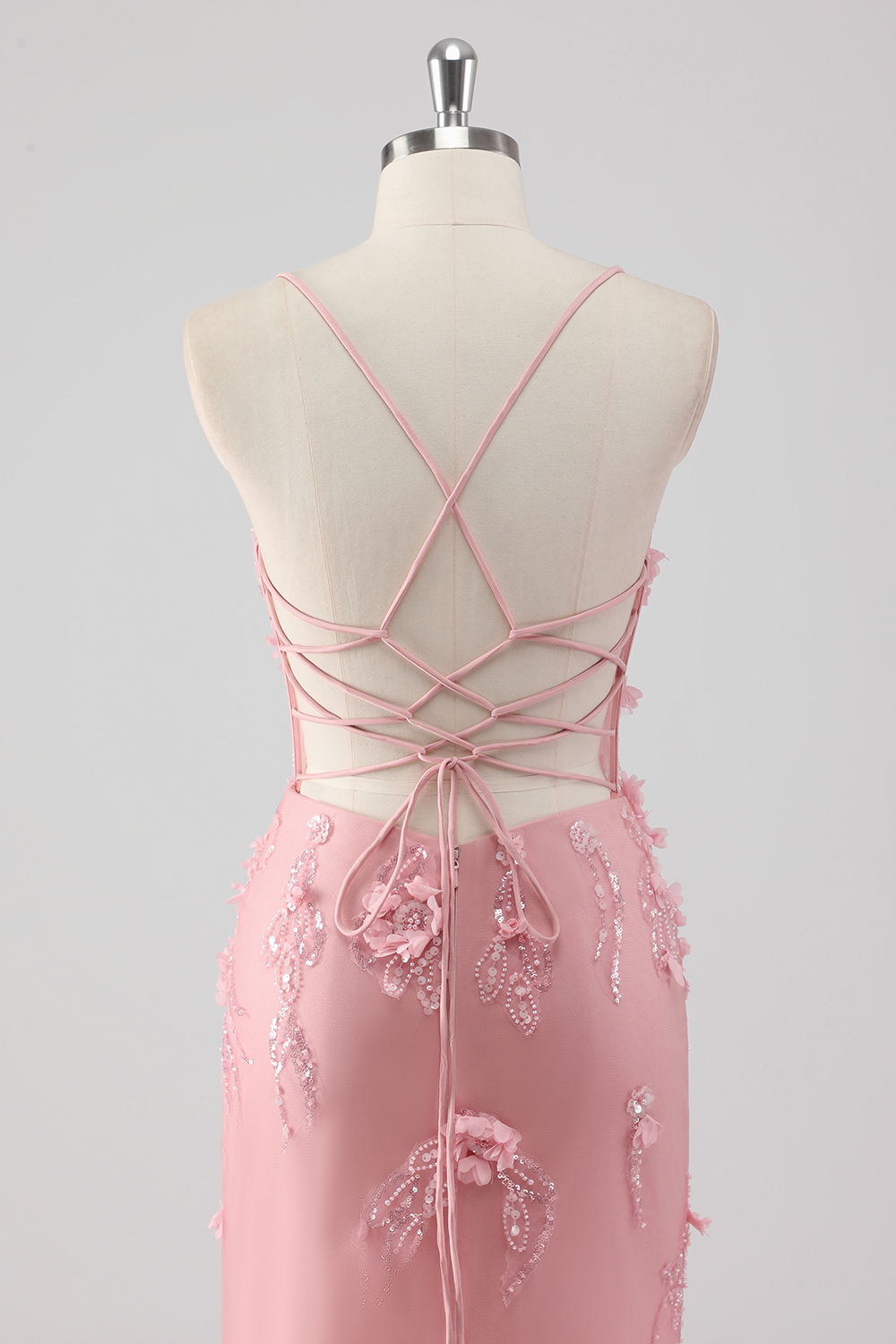 Blue Applique Mermaid Tulle Prom Dress with Beading