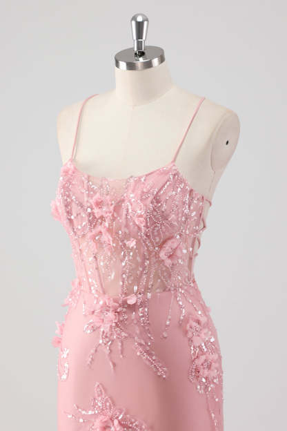 Blue Applique Mermaid Plus Size Tulle Prom Dress with Beading