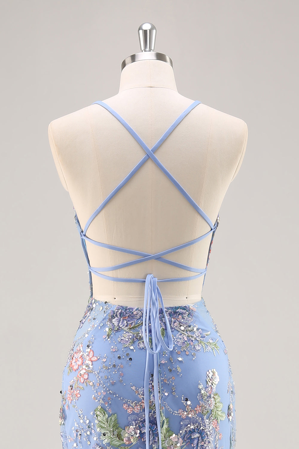 Sparkly Plus Size Pink Mermaid Floral Sequin Maxi Prom Dress