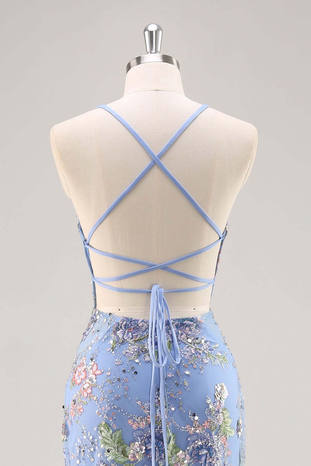 Sparkly Plus Size Pink Mermaid Floral Sequin Maxi Prom Dress