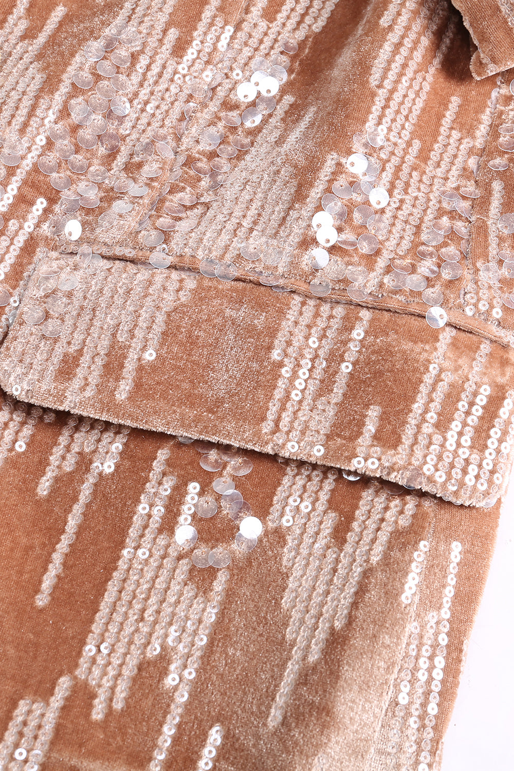 Glitter Dusty Rose Velvet 2 Piece Women's Suits with Sequins