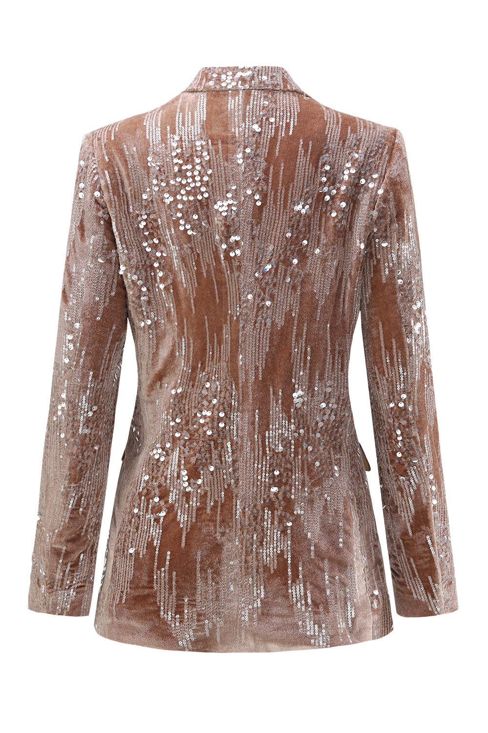 Glitter Dusty Rose Velvet 2 Piece Women's Suits with Sequins