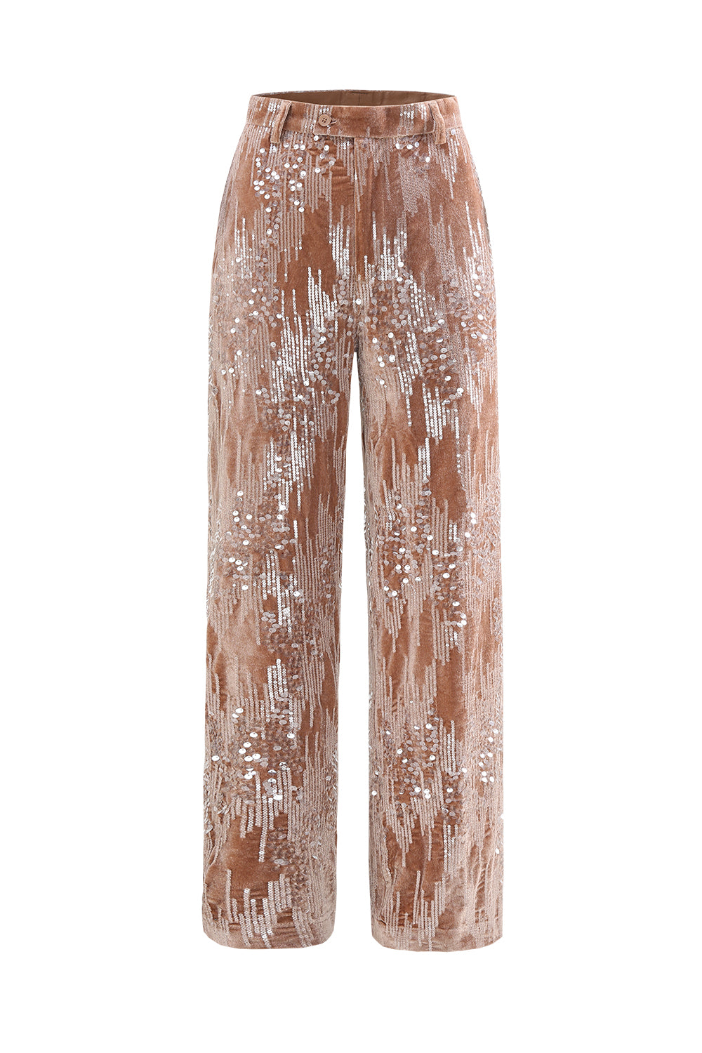 Glitter Dusty Rose Velvet 2 Piece Women's Suits with Sequins