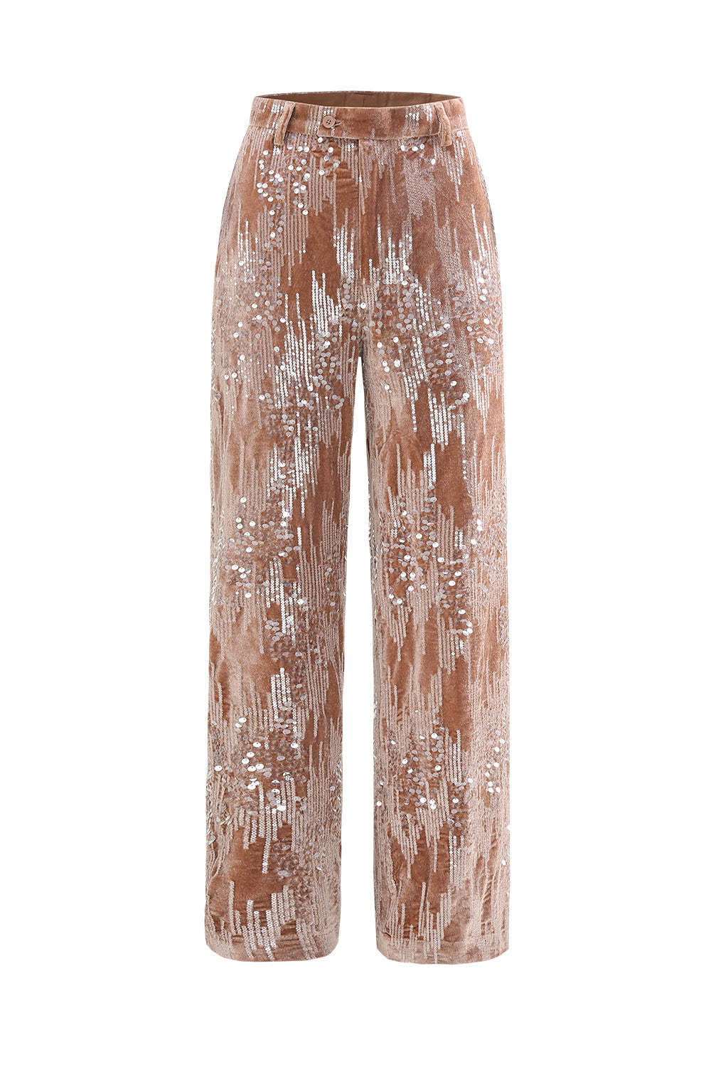 Glitter Dusty Rose Velvet 2 Piece Women's Suits with Sequins