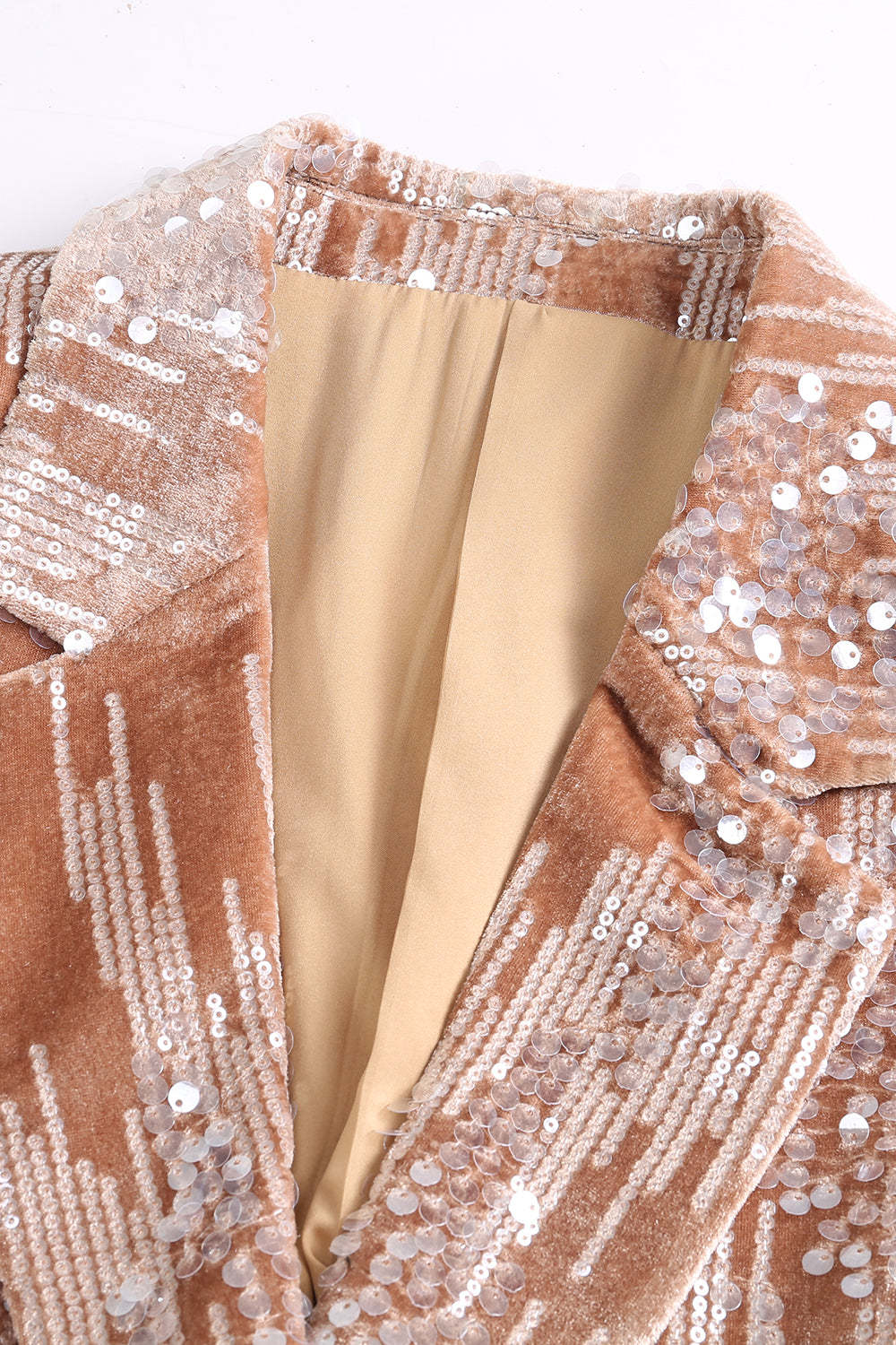 Glitter Dusty Rose Velvet 2 Piece Women's Suits with Sequins