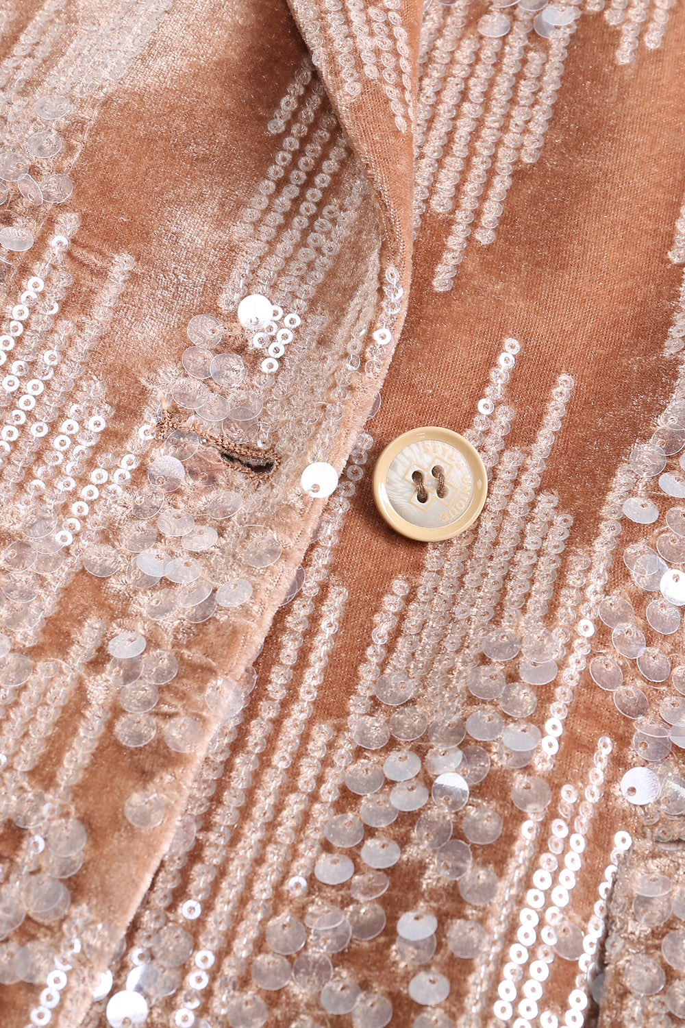 Glitter Dusty Rose Velvet 2 Piece Women's Suits with Sequins