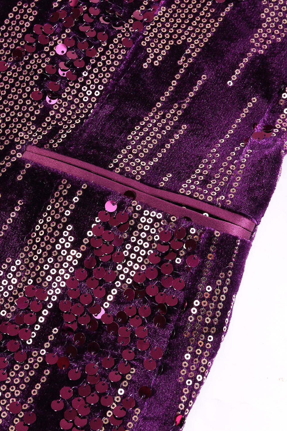 Sparkly Purple Shawl Lapel Sequins Prom Blazer
