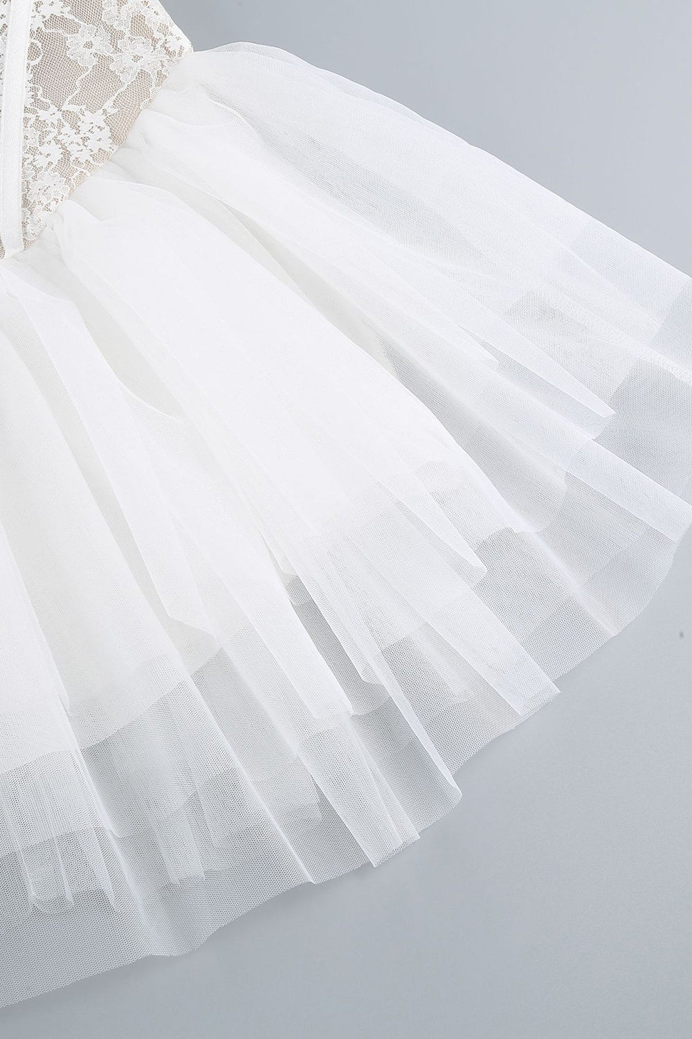 White A-Line Lace Strapless Corset Tiered Short Prom Dress