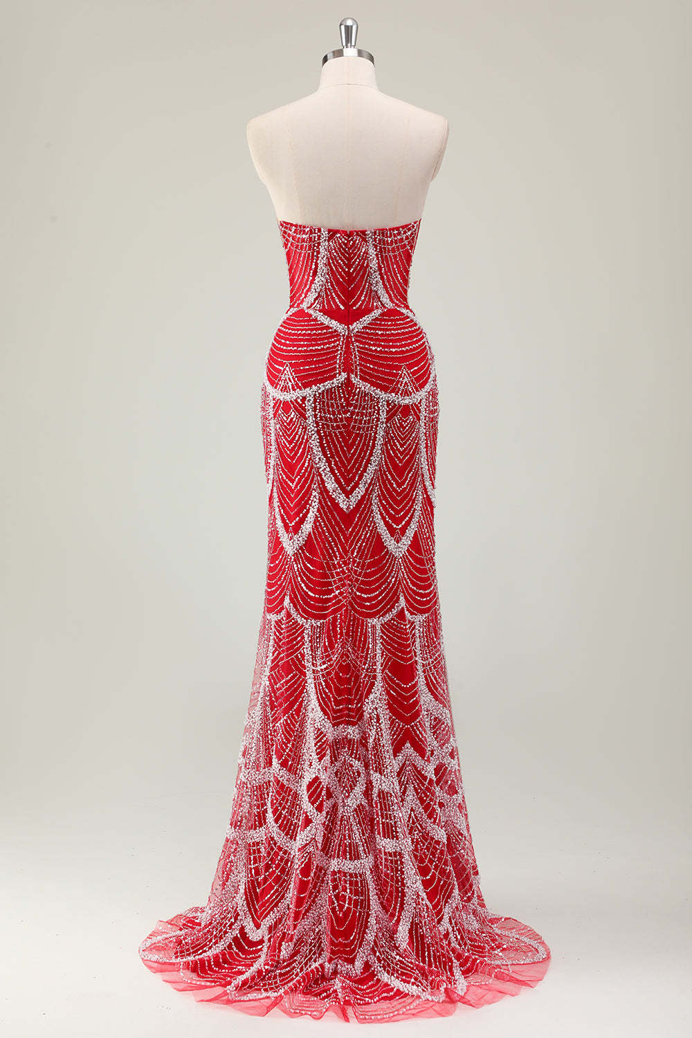 Luxury Black Strapless Beaded Mermaid Prom Dress