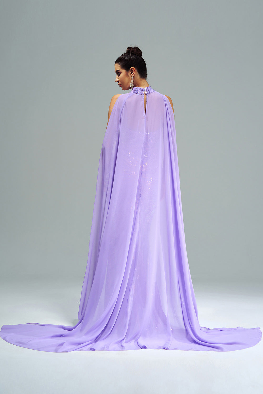 Green Sparkly Sequined Mermaid Prom Dress with Long Wrap