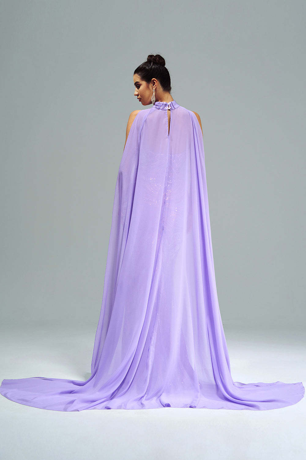 Green Sparkly Sequined Mermaid Prom Dress with Long Wrap