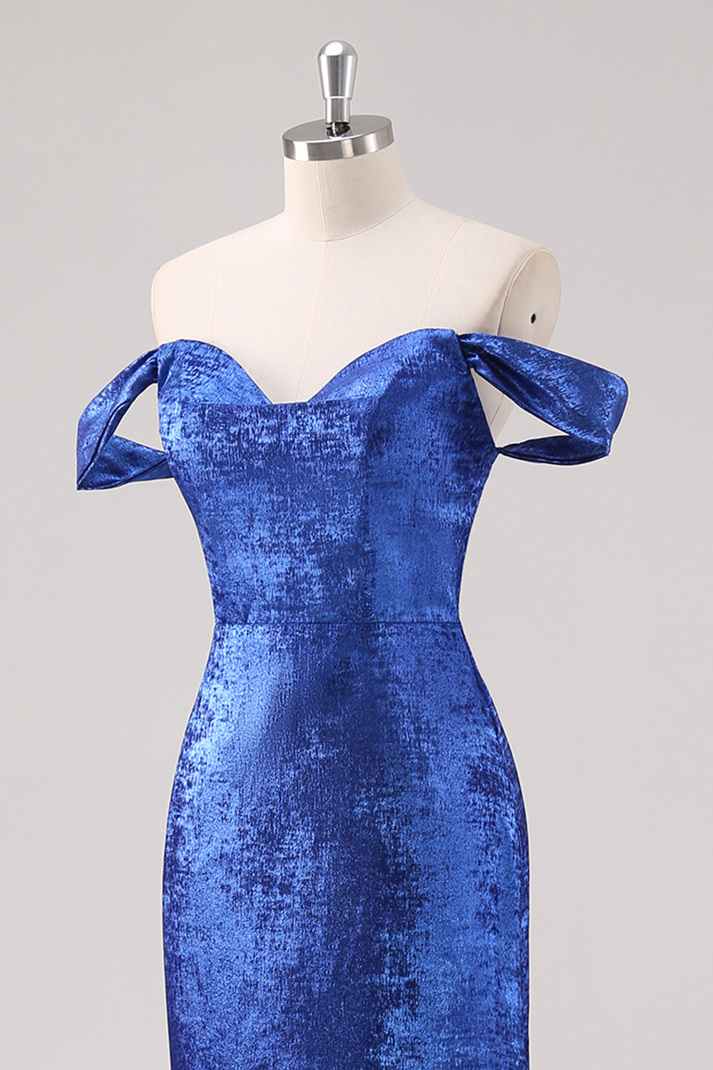 Royal Blue Off the Shoulder Mermaid Maxi Formal Dress