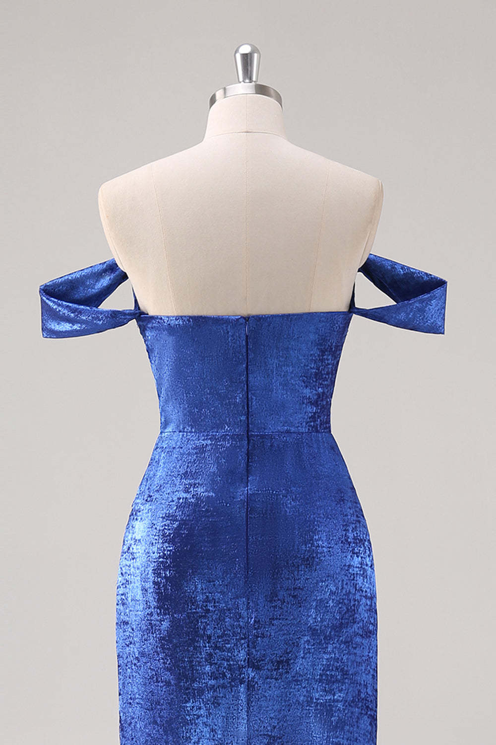 Royal Blue Off the Shoulder Mermaid Maxi Formal Dress