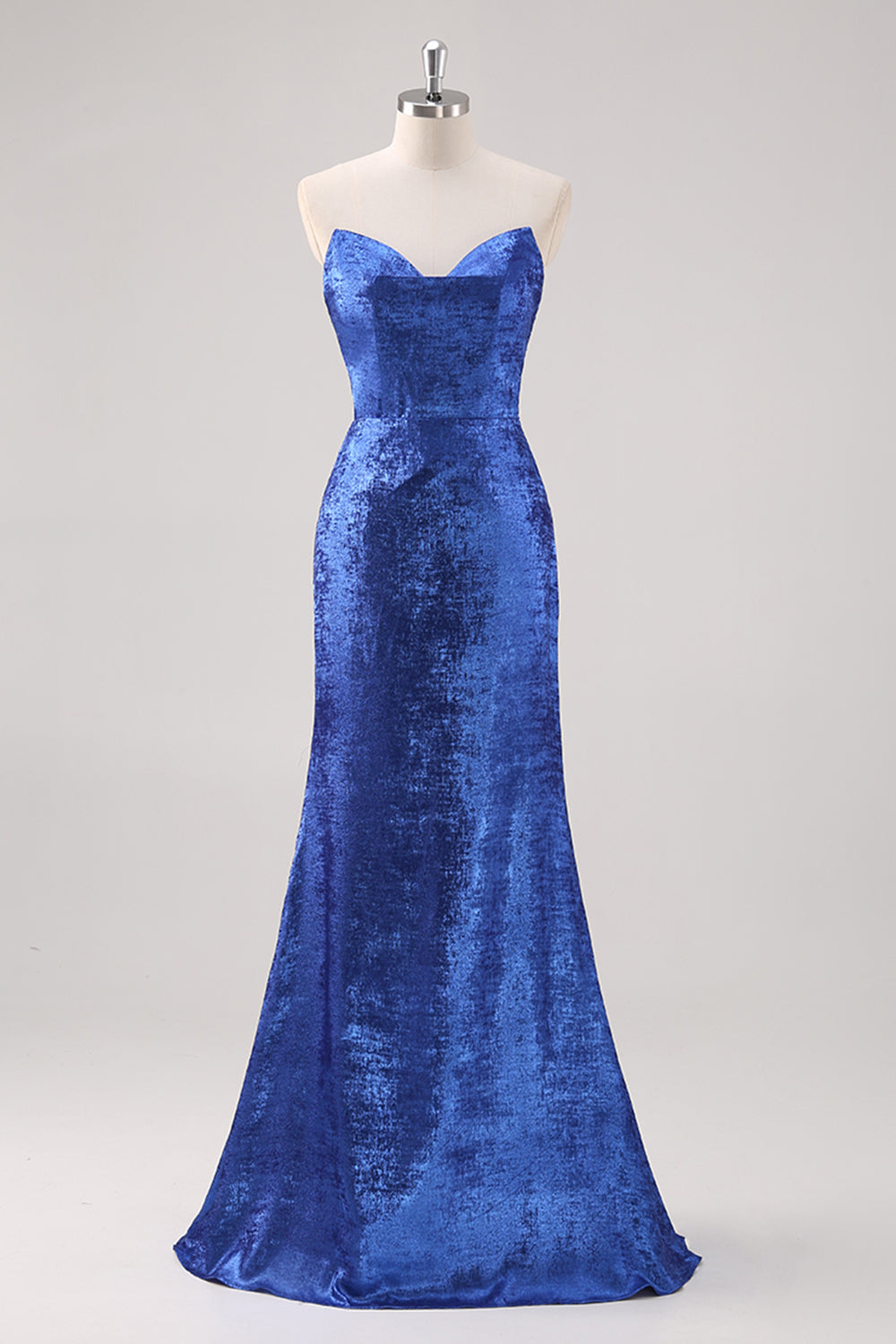 Royal Blue Off the Shoulder Mermaid Maxi Formal Dress