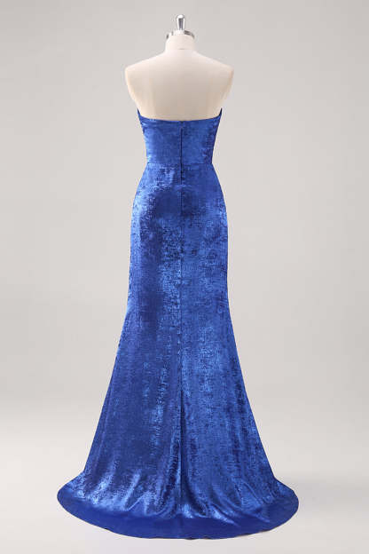 Royal Blue Off the Shoulder Mermaid Maxi Formal Dress