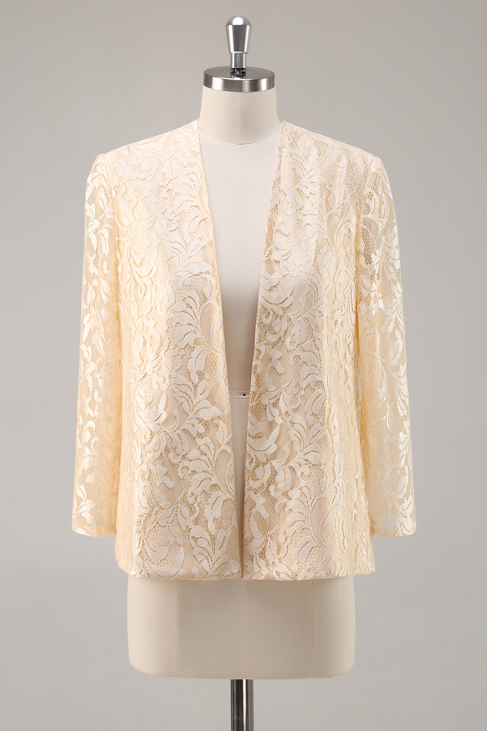 Maxi Champagne A-Line Satin Mother of the Bride Dress with Jacket