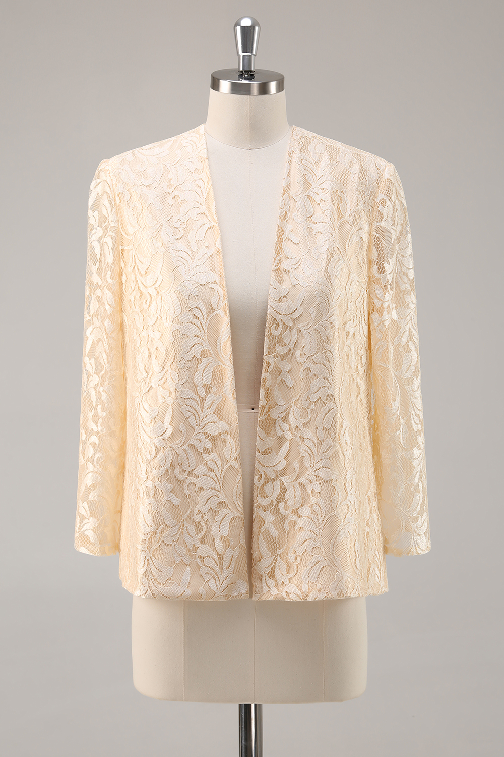 Maxi Champagne A-Line Satin Mother of the Bride Dress with Jacket