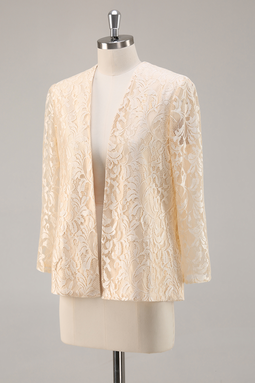 Maxi Champagne A-Line Satin Mother of the Bride Dress with Jacket