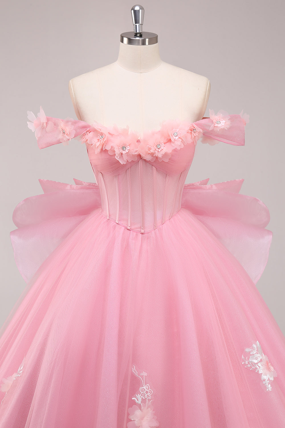 Princess Ball Gown Corset Off the Shoulder Appliqued Quinceanera Dress
