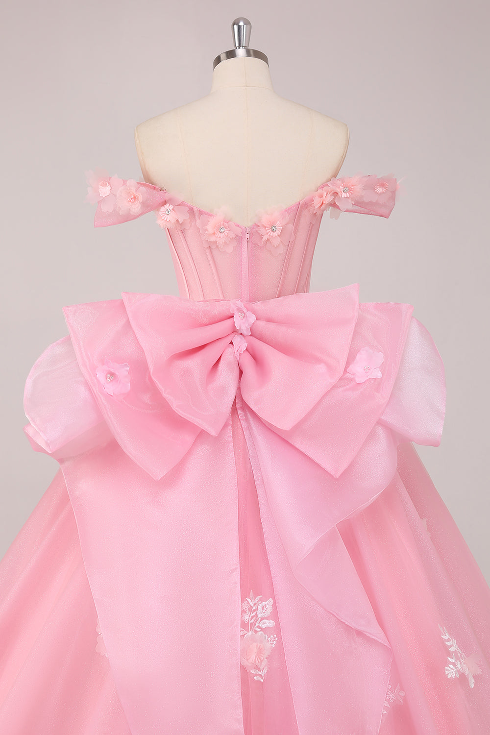 Princess Ball Gown Corset Off the Shoulder Appliqued Quinceanera Dress