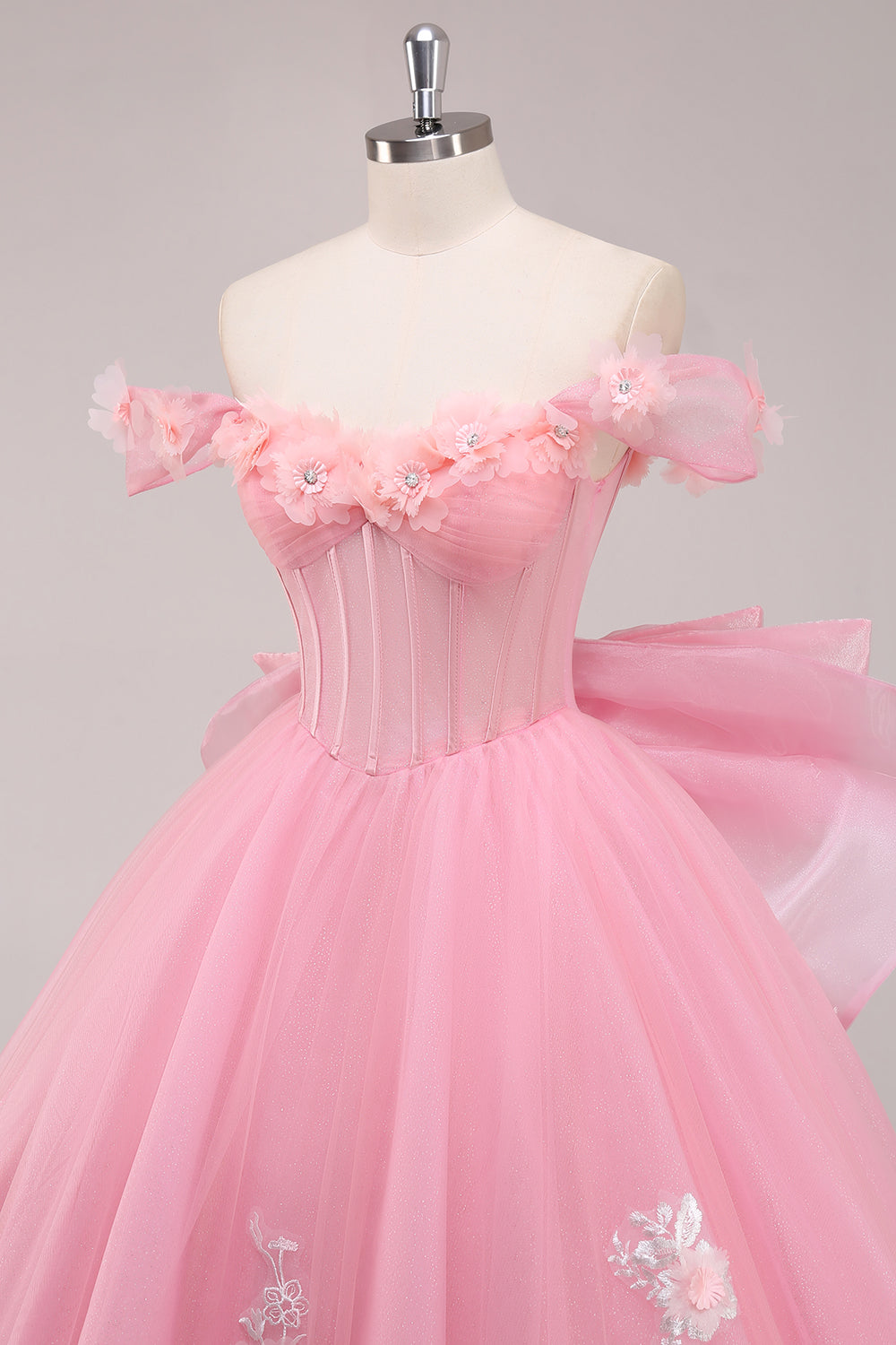 Princess Ball Gown Corset Off the Shoulder Appliqued Quinceanera Dress