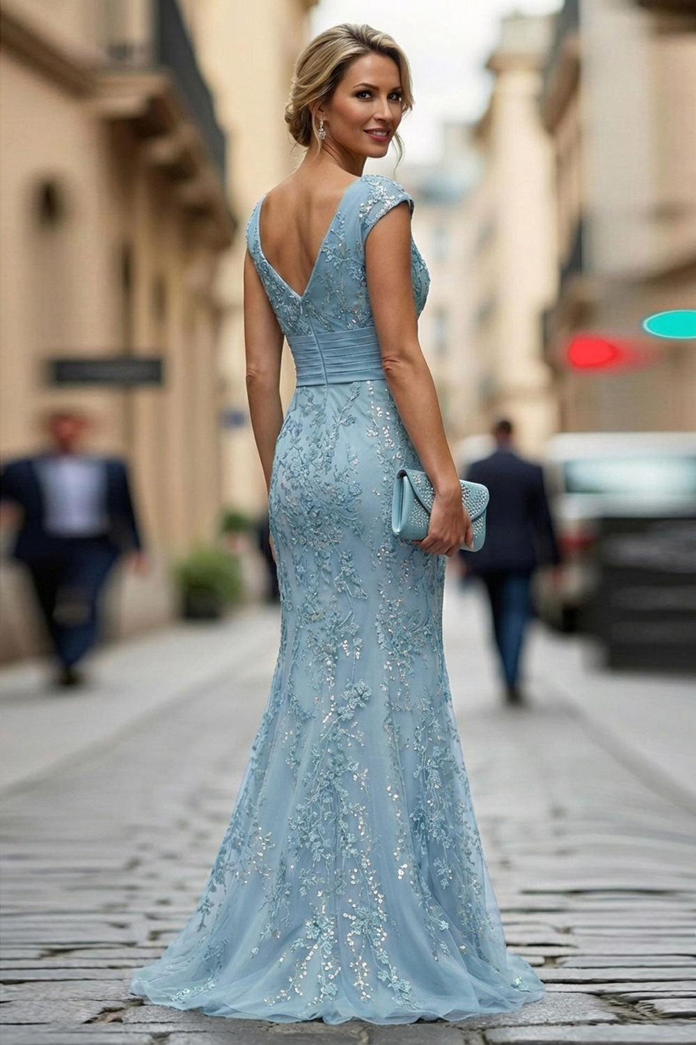 Gorgeous Green Embroidered Mermaid Mother of the Bride Dress