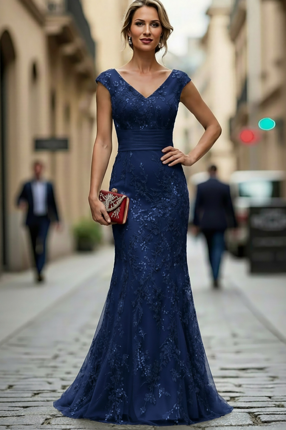 Gorgeous Green Embroidered Mermaid Mother of the Bride Dress