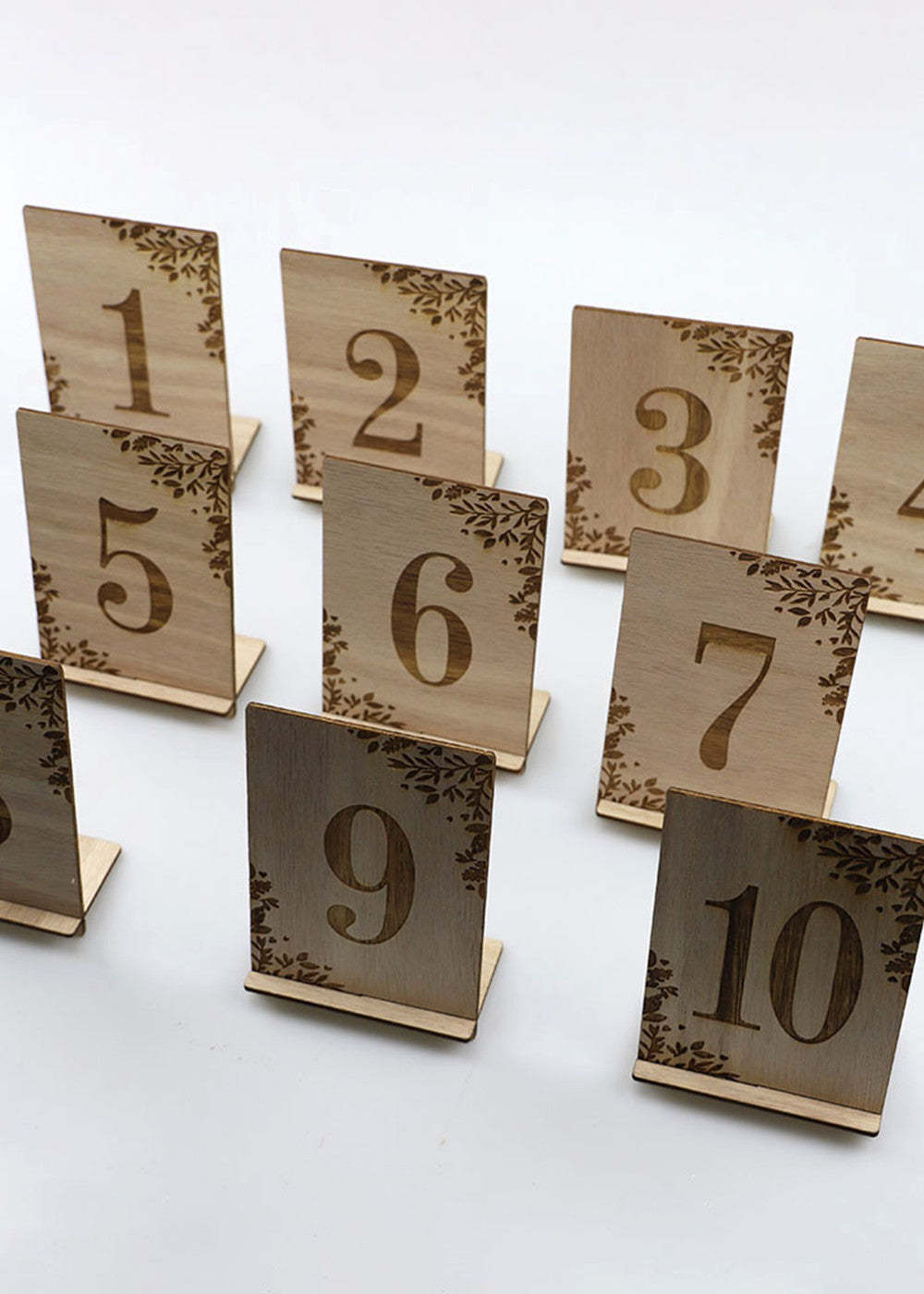 10 Pcs Wedding Wooden Table Numbers