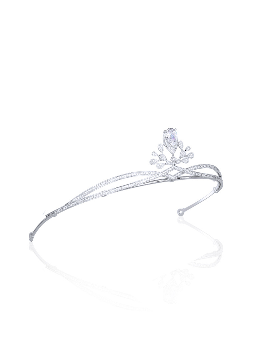 Platinum Plated Simple Tiara for Bridal
