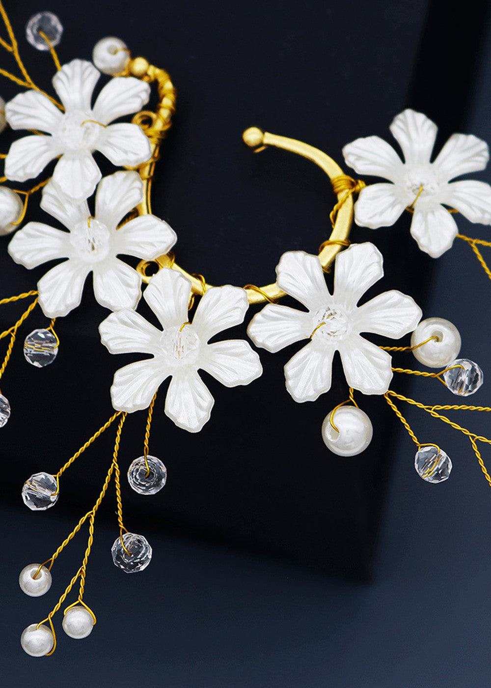 Flower and Pearl Fairy Ear Cuffs  (left ear only)